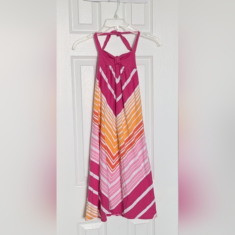 Tommy Hilfiger Girls' (XS/4-5)  Vibrant Colored Maxi Halter Sun/Summer Dress